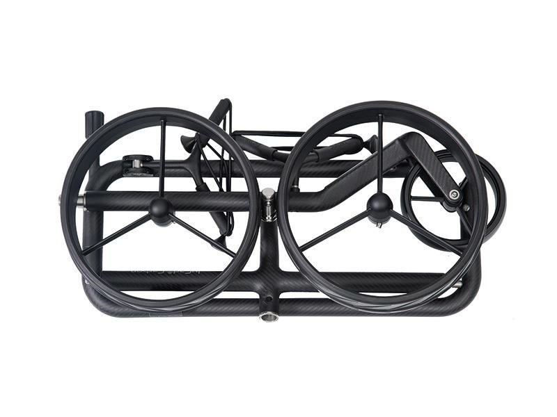 JuCad Carbon Shadow 3-hjulig manuell vagn, matt svart + bärväska JTT