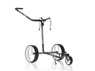 JuCad Carbon Zebra manuell vagn, vit/svart matt finish i 3K design + bärväska JTT