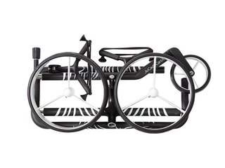 JuCad Carbon Zebra manuell vagn, vit/svart matt finish i 3K design + bärväska JTT