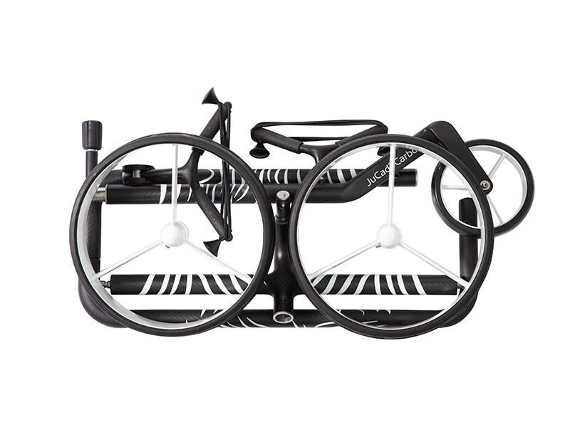 JuCad Carbon Zebra manuell vagn, vit/svart matt finish i 3K design + bärväska JTT