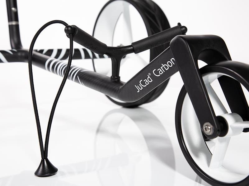 JuCad Carbon Zebra manuell vagn, vit/svart matt finish i 3K design + bärväska JTT
