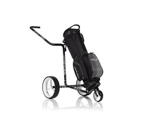 JuCad Carbon Zebra manuell vagn, vit/svart matt finish i 3K design + bärväska JTT