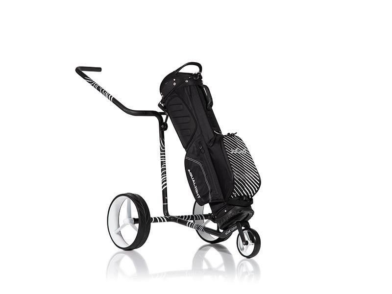 JuCad Carbon Zebra manuell vagn, vit/svart matt finish i 3K design + bärväska JTT
