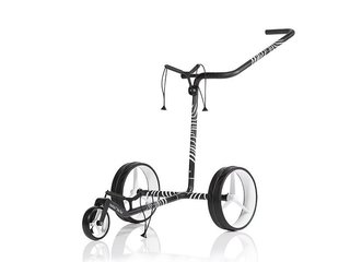 JuCad Carbon Zebra manuell vagn, vit/svart matt finish i 3K design + bärväska JTT