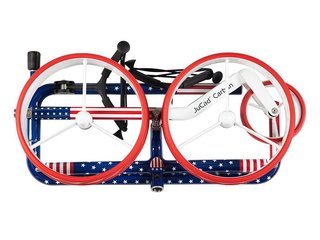 JuCad Carbon USA manuell vagn + bärbag JTT, blå/röd