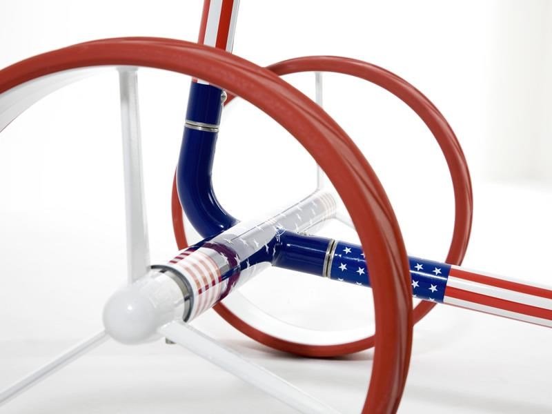 JuCad Carbon USA manuell vagn + bärbag JTT, blå/röd