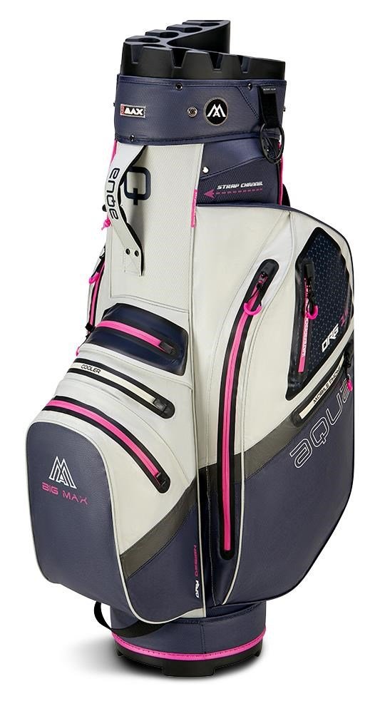 Big Max AQUA Silencio 4 Organizer cart bag, steel blue/off white/fuchsia