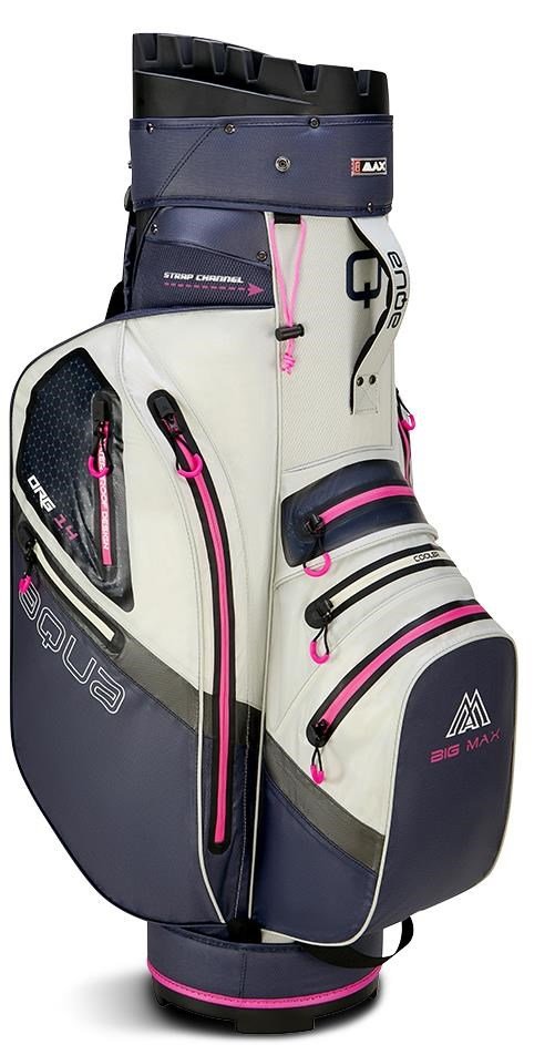Big Max AQUA Silencio 4 Organizer cart bag, steel blue/off white/fuchsia