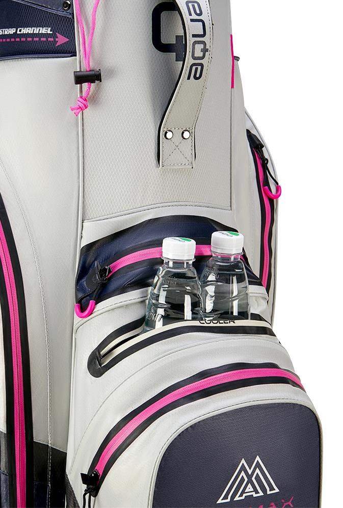 Big Max AQUA Silencio 4 Organizer cart bag, steel blue/off white/fuchsia