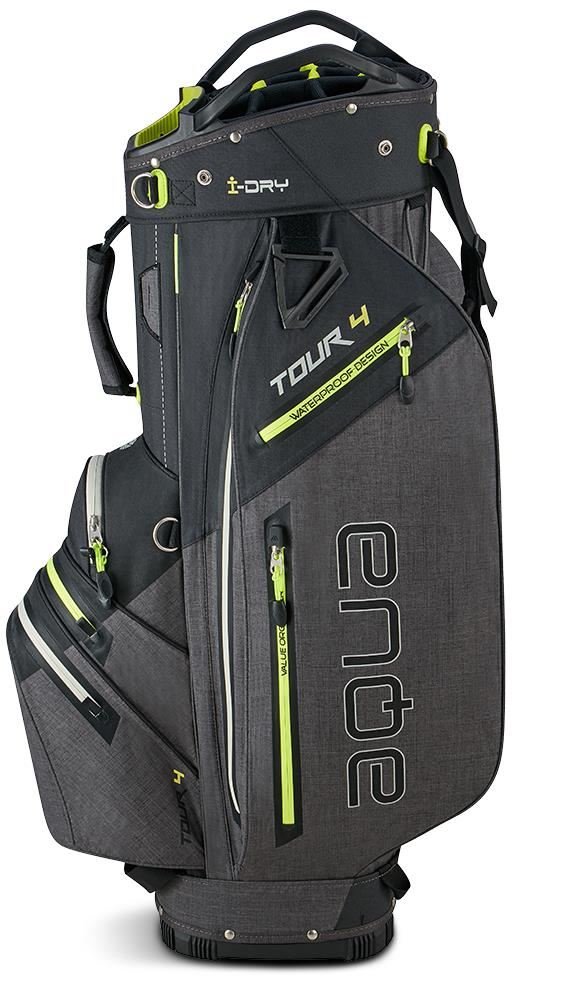 Big Max AQUA Tour 4 cart bag, black/storm charcoal/lime