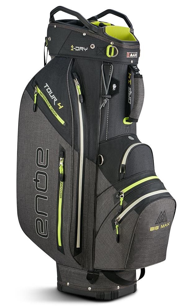 Big Max AQUA Tour 4 cart bag, black/storm charcoal/lime