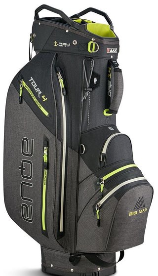 Big Max AQUA Tour 4 cart bag, black/storm charcoal/lime