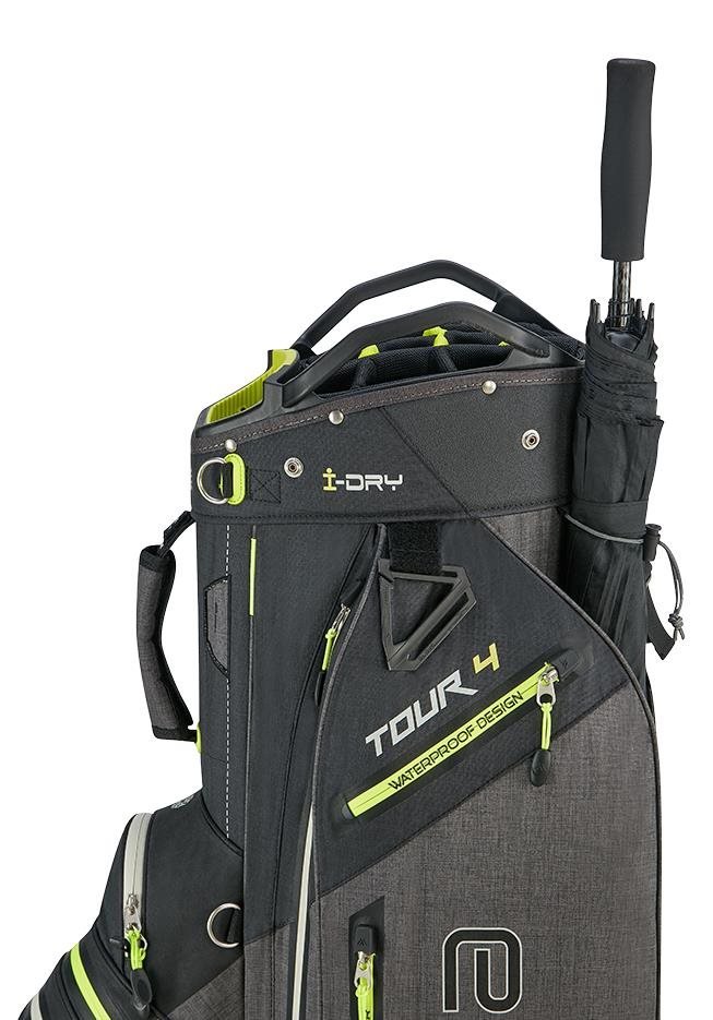 Big Max AQUA Tour 4 cart bag, black/storm charcoal/lime