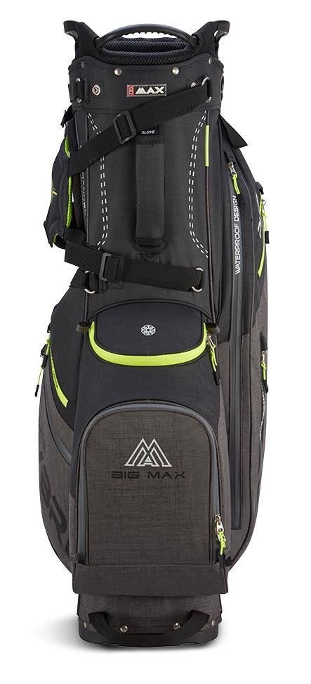 Big Max Dri Lite Hybrid Plus stand bag, black/storm charcoal/lime