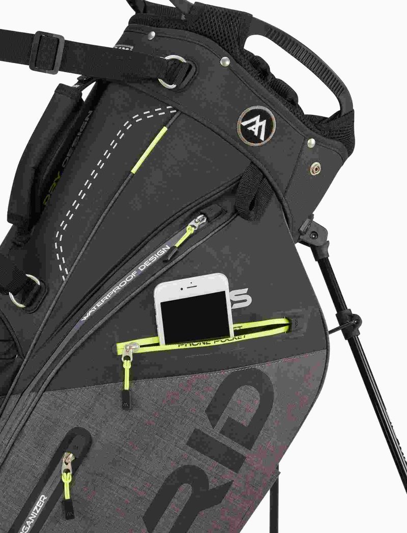 Big Max Dri Lite Hybrid Plus stand bag, black/storm charcoal/lime