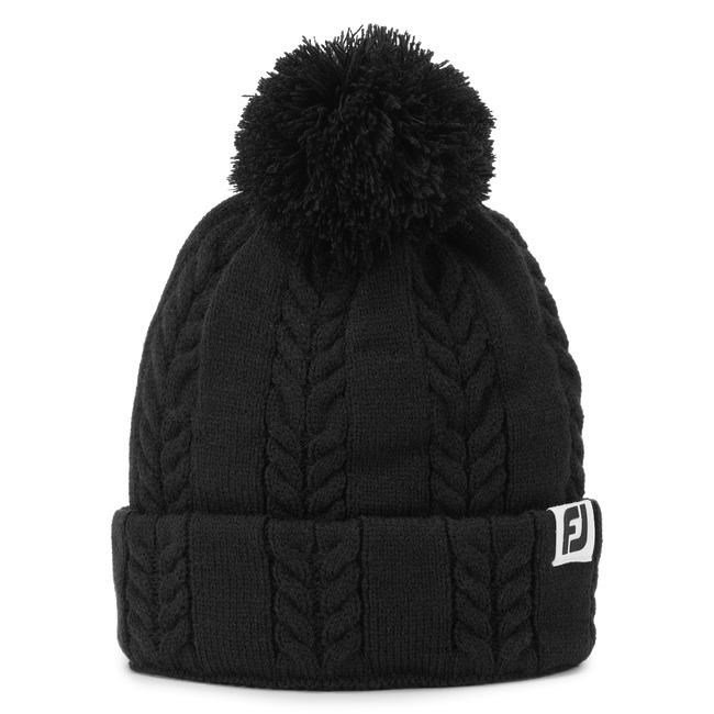FootJoy Women's Cable Knit Bobble damkeps, svart