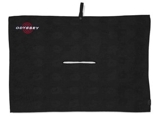 Odyssey Microfiber golfhandduk 30"x20" (76x50cm), svart