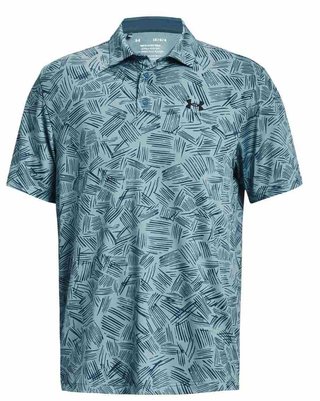 Under Armour Playoff 3.0 Printed herr polo, still water/static blue