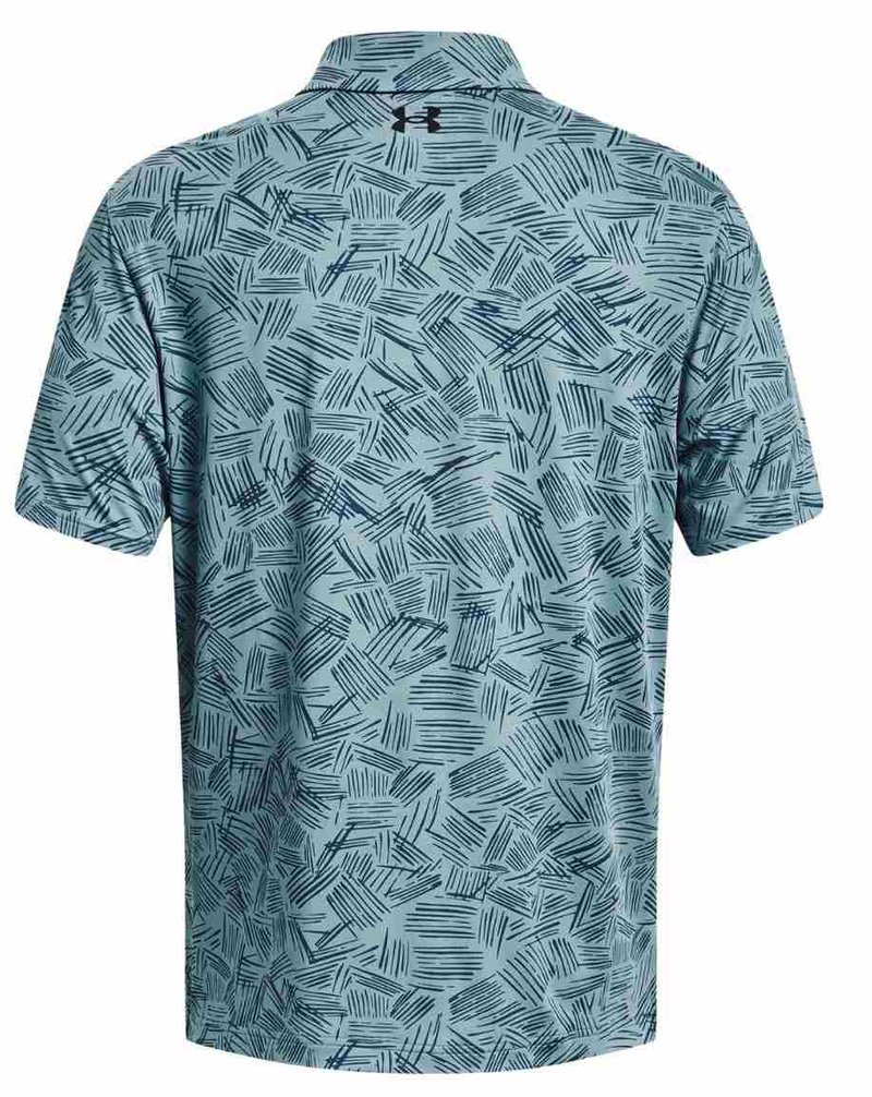 Under Armour Playoff 3.0 Printed herr polo, still water/static blue