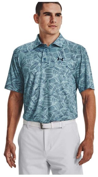 Under Armour Playoff 3.0 Printed herr polo, still water/static blue