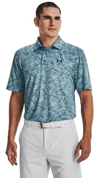 Under Armour Playoff 3.0 Printed herr polo, still water/static blue