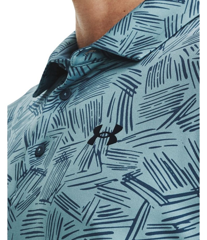 Under Armour Playoff 3.0 Printed herr polo, still water/static blue