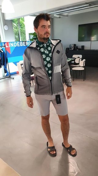 J.Lindeberg Jacquard herr hoodie, navy