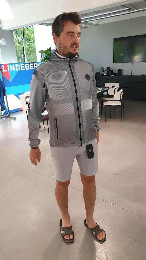 J.Lindeberg Jacquard herr hoodie, navy