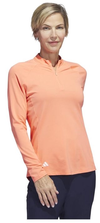 Adidas Solid Quarter Zip Long Sleeve damtröja, coral fusion