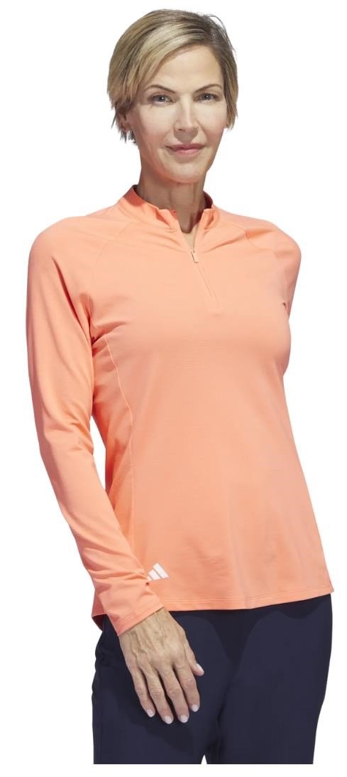 Adidas Solid Quarter Zip Long Sleeve damtröja, coral fusion