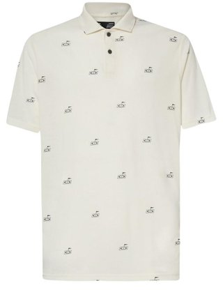 Oakley Golf Flag Pattern herr polo, arctic white