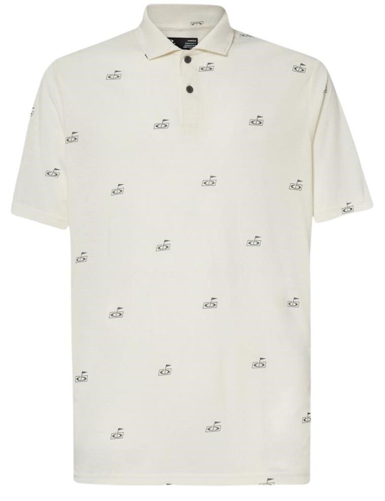 Oakley Golf Flag Pattern herr polo, arctic white