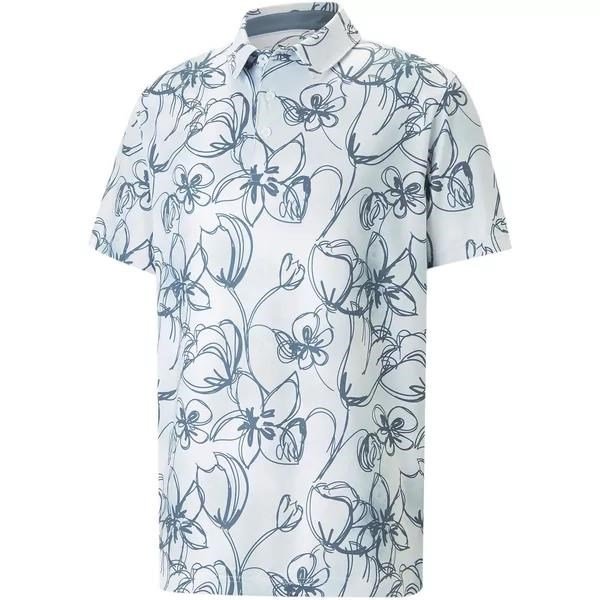 Puma Cloudspun Stems herr polo, white/evening sky