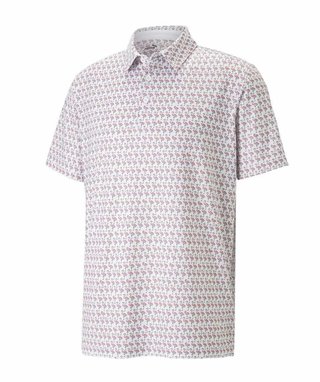 Puma Mattr Flamingo herr polo, bright white/flamingo pink