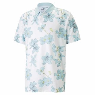 Puma Mattr Verdant herr polo, bright white/tropical aqua