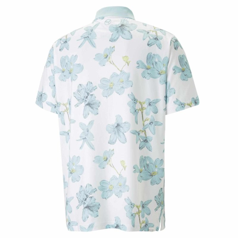 Puma Mattr Verdant herr polo, bright white/tropical aqua