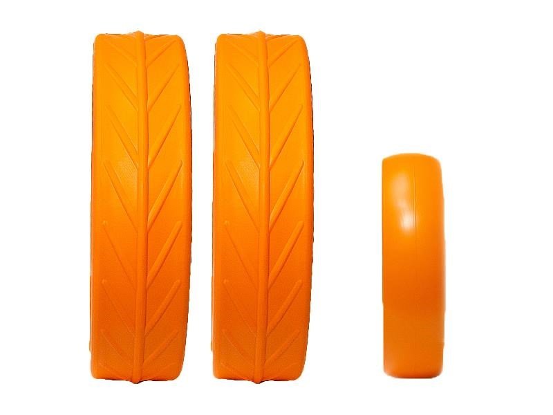 JuCad tires - 2 bakhjul, 1 framhjul, orange