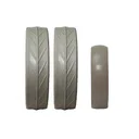JuCad tires - 2 bakhjul, 1 framhjul, grå