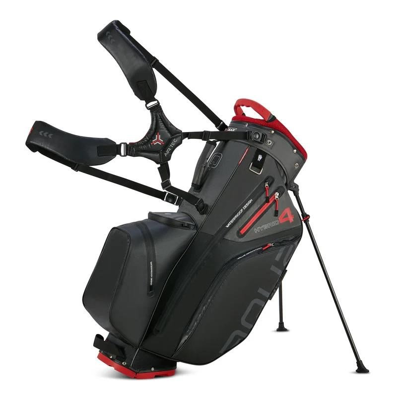Big Max AQUA Hybrid 4 stand bag, black/charcoal/red
