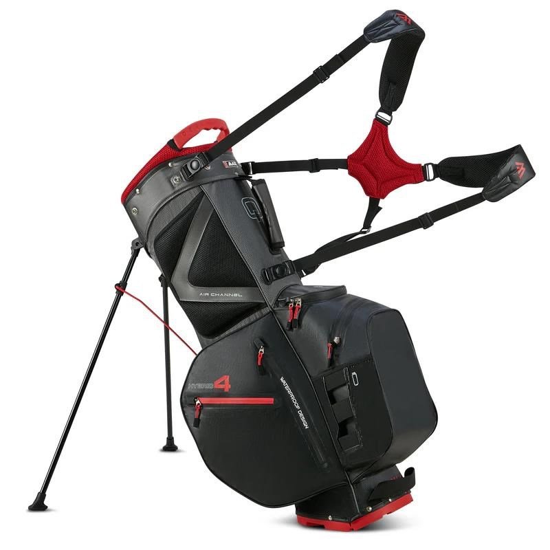 Big Max AQUA Hybrid 4 stand bag, black/charcoal/red
