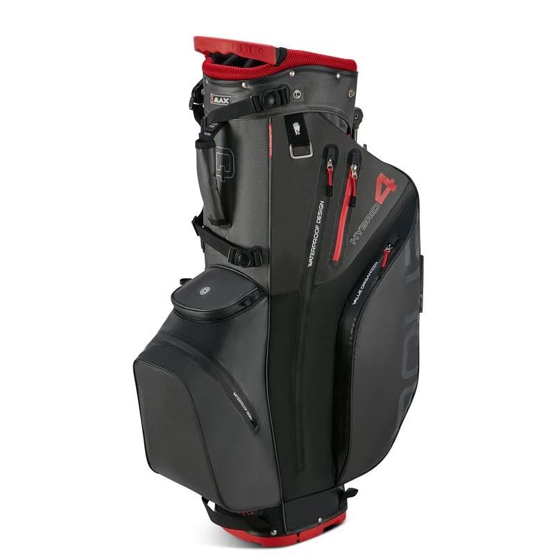 Big Max AQUA Hybrid 4 stand bag, black/charcoal/red