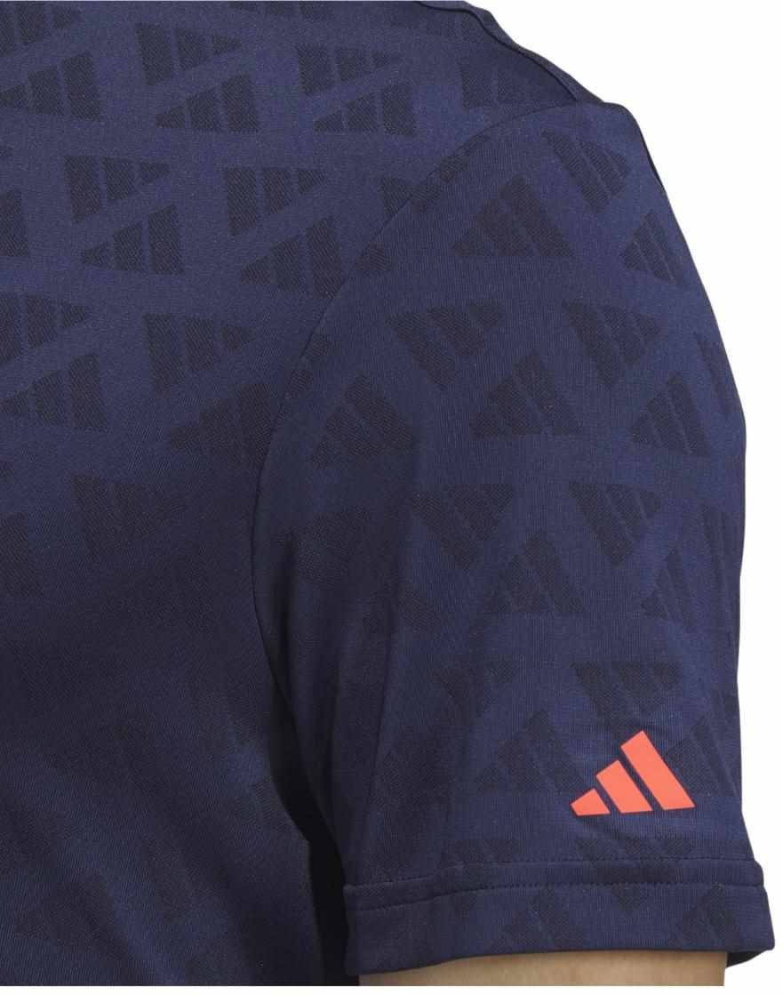 Adidas Adi Jacquard Mock herr polo, svart/collegiate navy