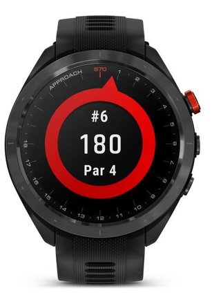 Garmin Approach S70 47mm GPS-klocka, keramisk svart/svart silikonrem