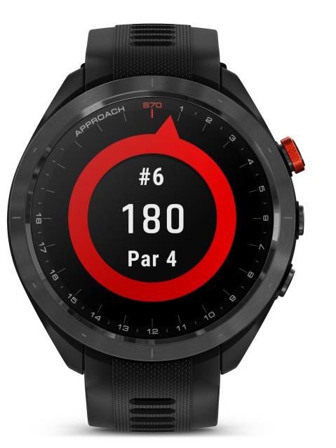 Garmin Approach S70 47mm GPS-klocka, keramisk svart/svart silikonrem
