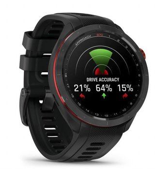 Garmin Approach S70 47mm GPS-klocka, keramisk svart/svart silikonrem
