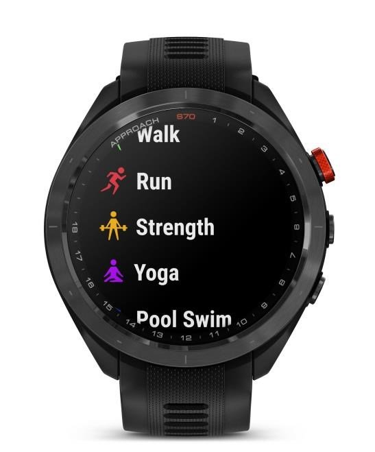Garmin Approach S70 47mm GPS-klocka, keramisk svart/svart silikonrem