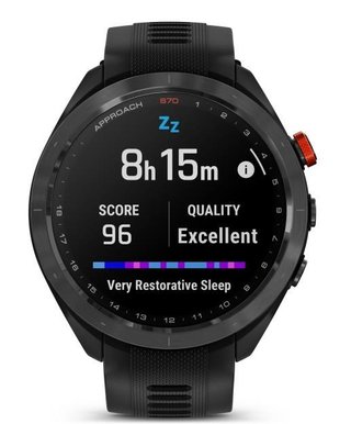 Garmin Approach S70 47mm GPS-klocka, keramisk svart/svart silikonrem