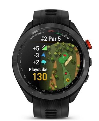 Garmin Approach S70 47mm GPS-klocka, keramisk svart/svart silikonrem
