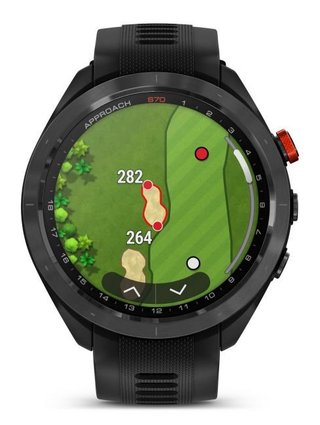 Garmin Approach S70 47mm GPS-klocka, keramisk svart/svart silikonrem