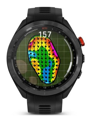 Garmin Approach S70 47mm GPS-klocka, keramisk svart/svart silikonrem